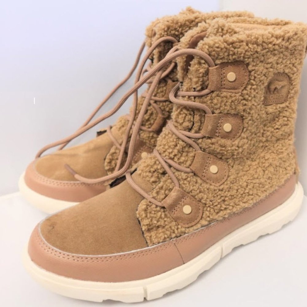 Sorel Lace Up Explorer Joan Shearling Boots